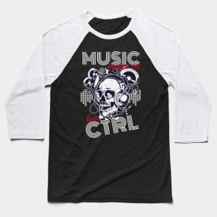 Music Lover Dj Headphones Skull Musician Baseball T-Shirt